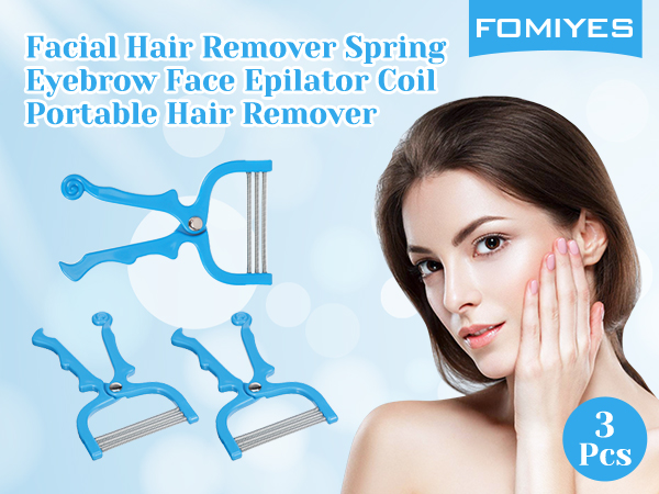 FOMIYES 3Pcs Facial Hair Remover Spring Eyebrow Face Epilator Coil Portable Hair Remover