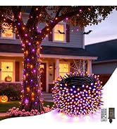 Halloween Lights Outdoor 165FT 500LED String Light Remote Orange and Purple | 8 Modes, 3 Timer Se...