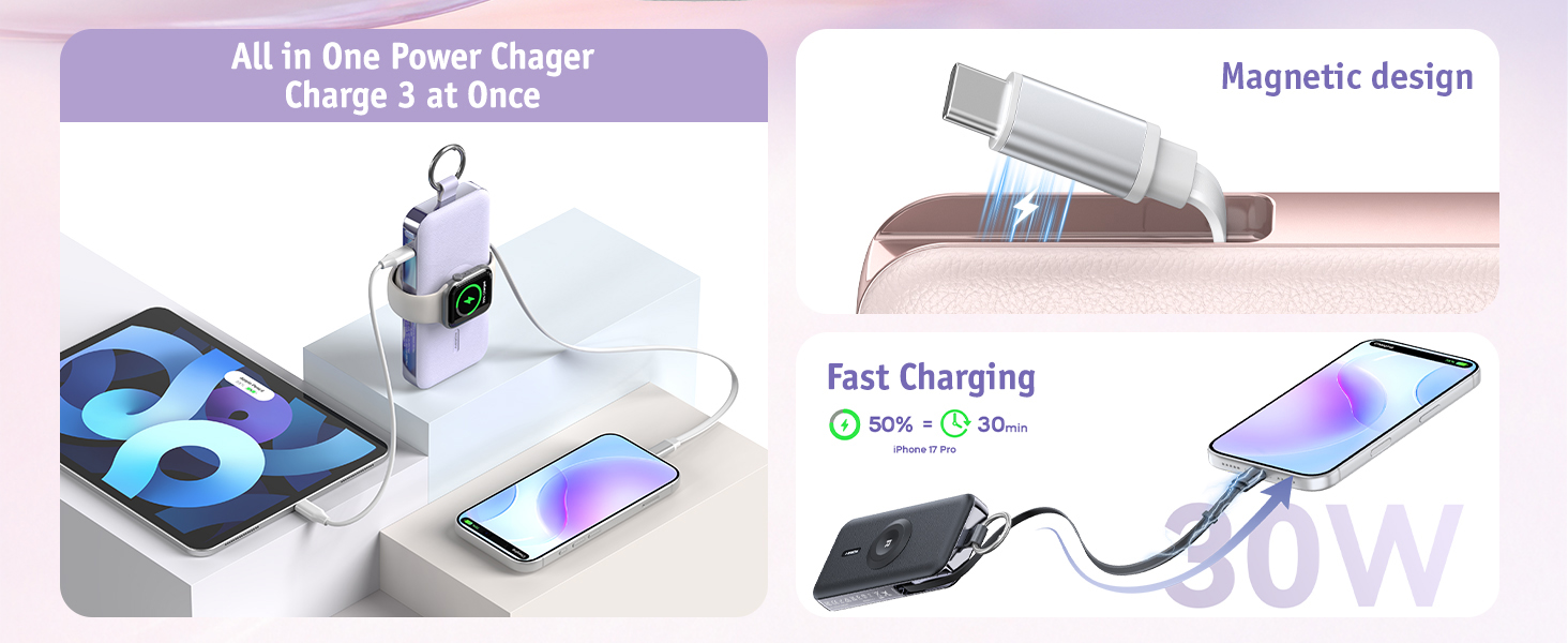 rorry Portable Charger 3 in 1