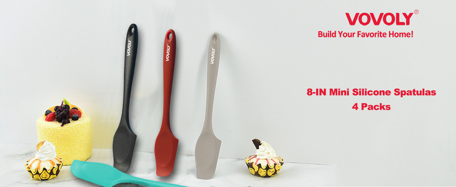 8in mini silicone spatulas- 4 packs