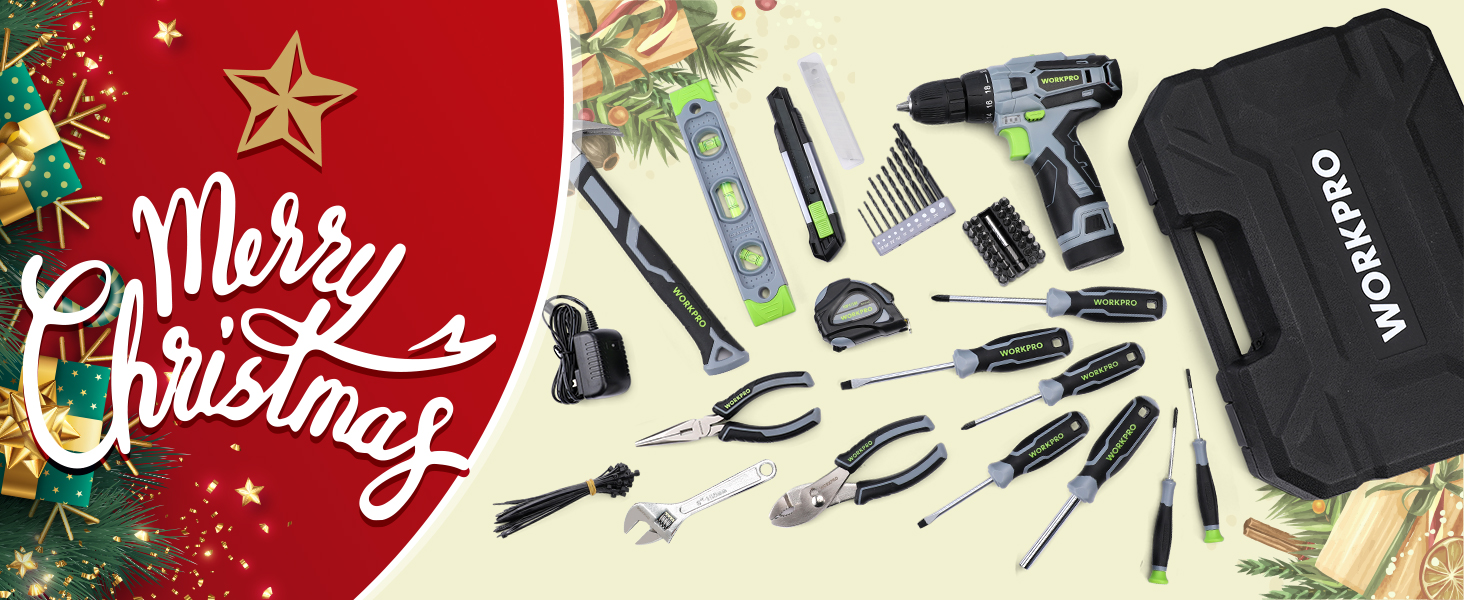 WORKPRO Home Tool Kit with Power Drill