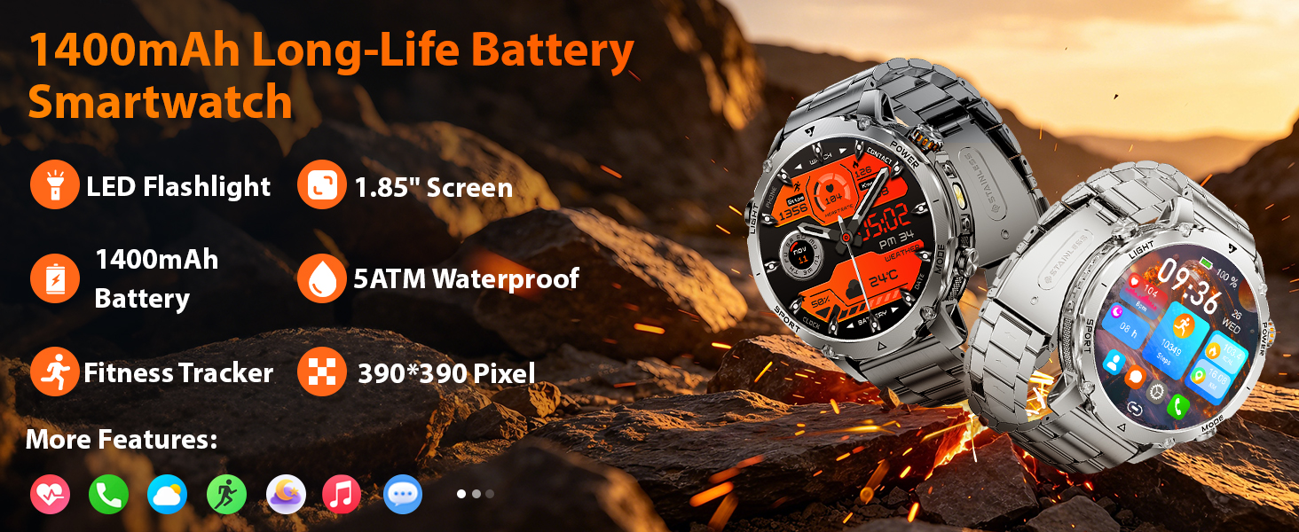 smart watch waterproof fitness watch for men outdoor watches for men