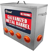 Large Capacity 85lbs Automatic Metal Poultry Feeder Set, Chicken Galvanized Trough, Chicken Feede...