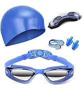 Hurdilen Swim Goggles Swimming Goggles No Leaking with Nose Clip, Earplugs, Swim Cap and Case for...