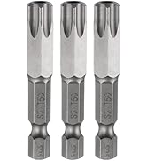 HARFINGTON 3pcs TT50 Security Torx Head Screwdriver Bit 2" (50mm) Long 1/4" Hex Shank Magnetic Ta...