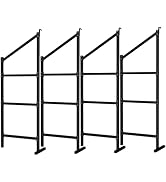 4Pcs Shipping Container Shelving,Adjustable 3-Layer Heavy-Duty Vertical Container Shelves, Contai...