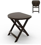 Vlush Solid Wood Folding Stool, Rubberwood Portable Chair with Handle, Sturdy Semi-circular Foldi...