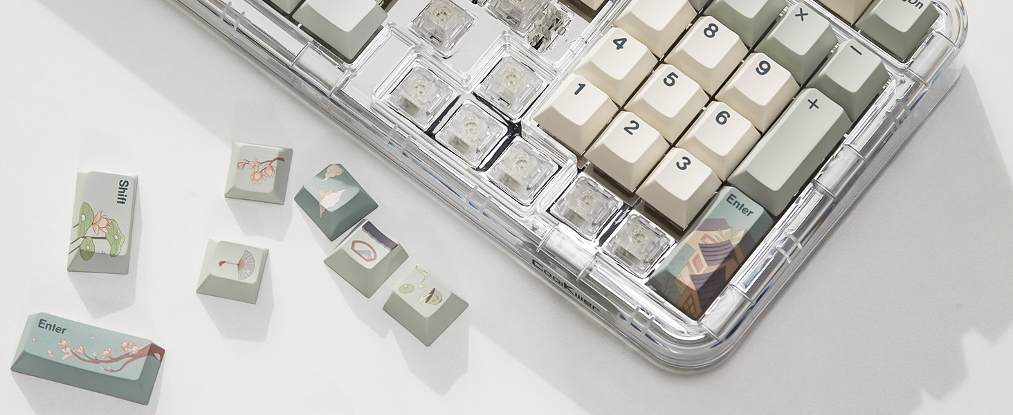 YUNZII spring tea Dye Sub PBT Keycaps