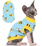 PUMYPOREITY Sphynx Cat Clothes, Stretchy Sweater, Soft Shirt, Pullover Pajamas, Turtleneck for Sp...