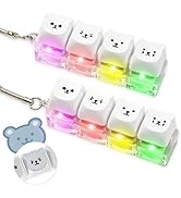 2Pcs Cute Keyboard Clicker Fidget for Adults, Silent & Clicky Light Up Keyboard Fidget Keychain, ...