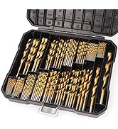 COMOWARE 230 Pcs Drill Bit Set for Wood & Metal - Titanium Wood Drill Bits, High Speed Steel Dril...