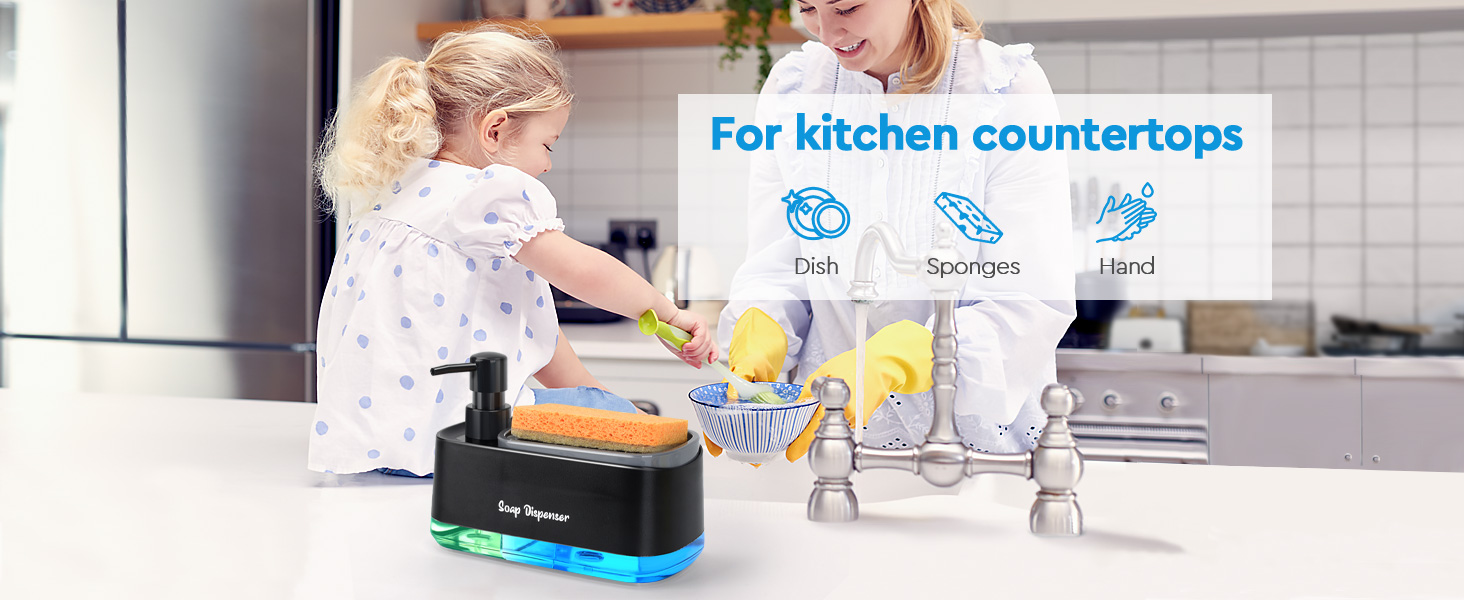 dish soap and hand soap dispenser for kitchen sink