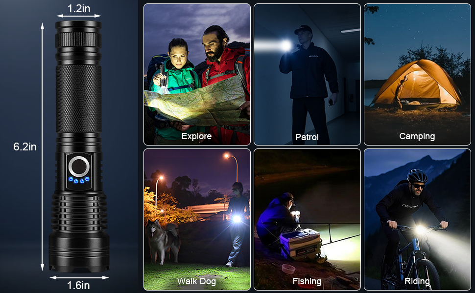 Flashlight Rechargeable High Lumen