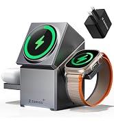 ZEEHOO 3 in 1 Charging Station for Apple, Mag-Safe for iPhone Charger, Qi2 Certified Rotating Wir...