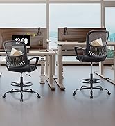 Sweetcrispy Tall Drafting Desk Chair - Ergonomic High Stool Computer with Adjustable Height and C...