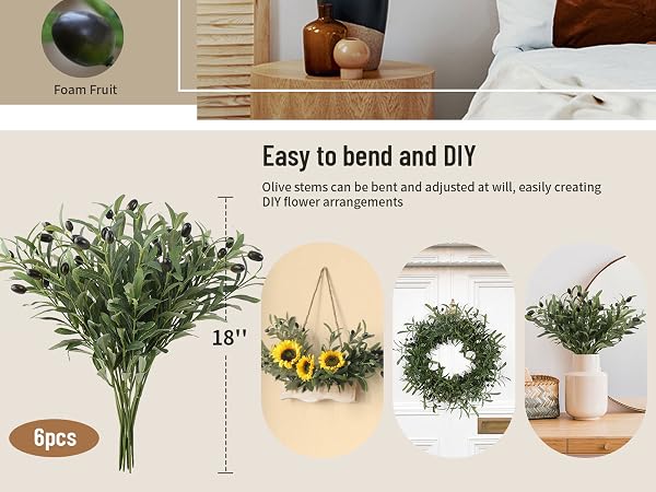 Faux Olive Branches