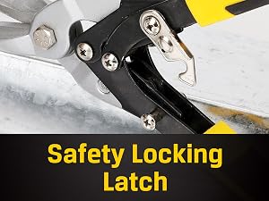 10 In Cr-Mo Aviation Tin Snips with safety locking latch