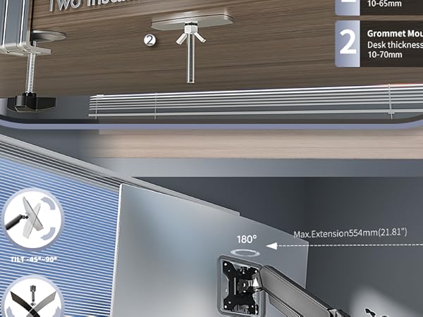 C-MOUNTS Single Monitor Desk Mount