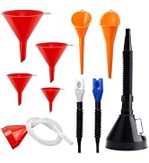 10Pcs Funnels for Automotive Use,Automotive Funnels Set,Wide Mouth Fuel Funnel, Plastic Long Neck...