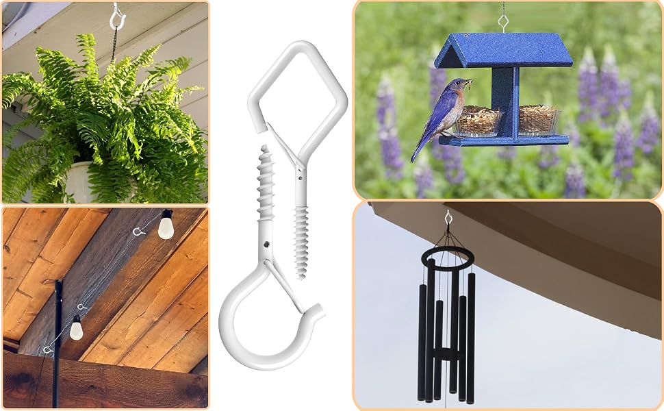 Q HANGER SCREW HOOKS - Secure, Rust-Resistant, and Windproof Hooks for Indoor/Outdoor Use