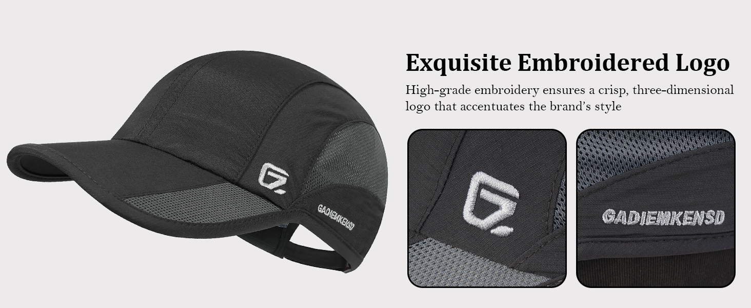 Embroidered logo G on the left side impress on you for our brand