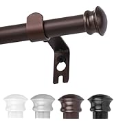 Bronze Curtain Rods for Windows 30 to 45 Inches with Brackets,Decorative 5/8 Inch Diameter Window...