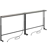Kitstorack 2-Pack Gray Narrow Console Table Behind Sofa Couch, Design with Adjustable Height (25