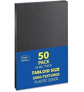 Binditek 50 Pack 16 Mil Sand-Textured Polycover, 11 x 17 Inches Binding Front and Back Covers, Li...
