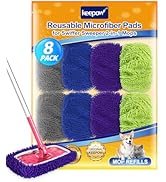 8Pcs Reusable Microfiber Mop Pads Compatible with Swiffer Sweeper Mop, Replacement Wet Mopping pa...