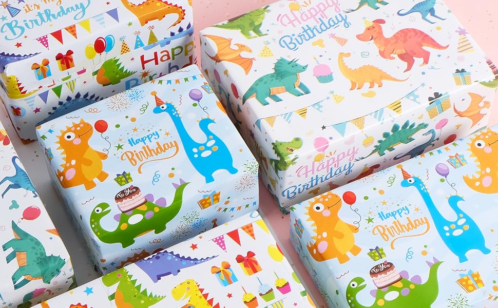 Dino Party Gift Wrap