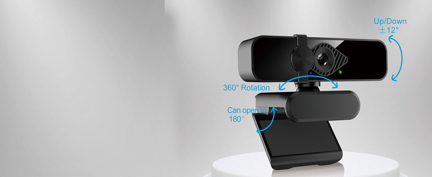 2K HD Adjustable PC Laptop Webcam USB web camera 360° rotation, easy setup and get perfect angle