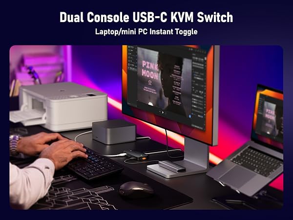 Dual Console USB-C KVM Switch
