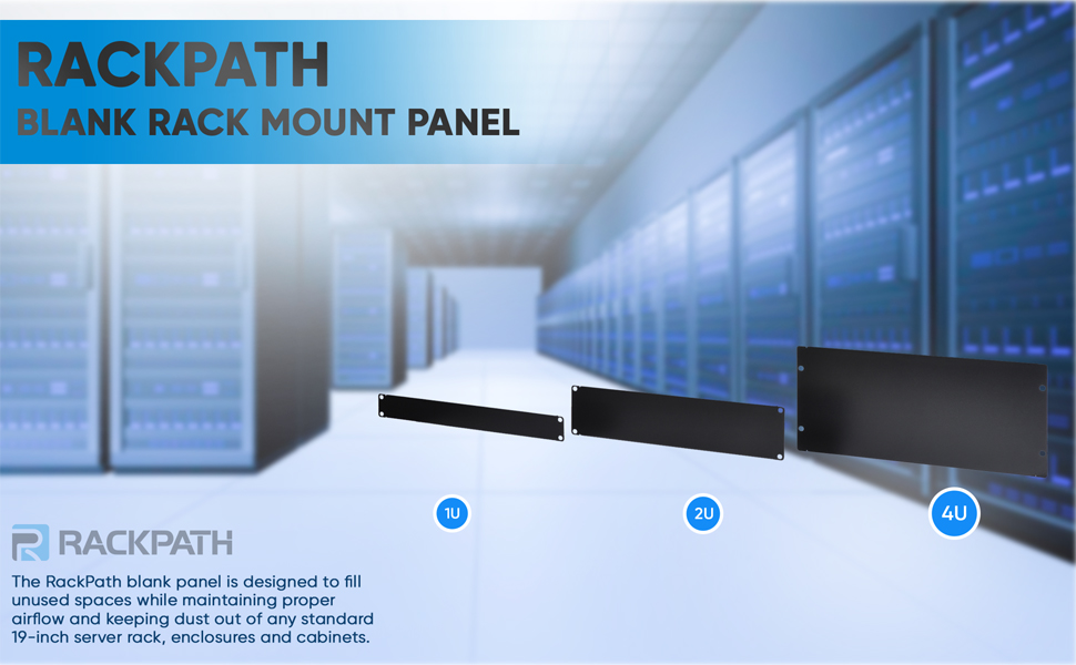 RackPath Blank Rack Mount Panel