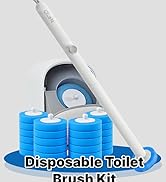 Disposable Toilet Cleaning System + 30 Pre-Loaded Disposal Toilet Bowl Brush Wand Scrub Refill Heads