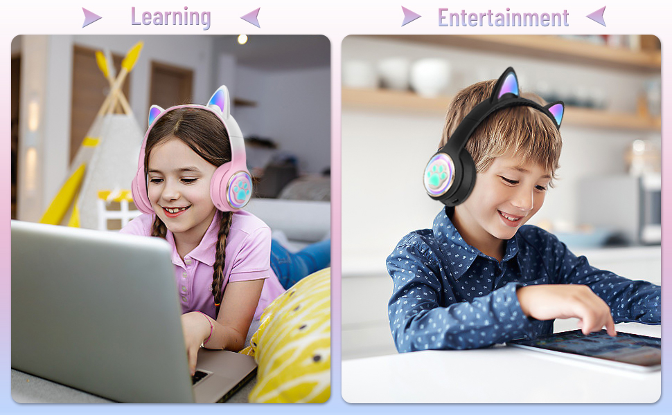 Wireless Cat Ear Bluetooth Headphones for Kids