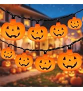 12Ft Halloween String Lights Plug in with 20 LED Pumpkin Lantern Lights, Novelty Jack O Lantern L...