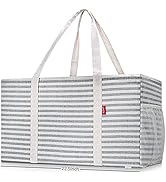 LHZK Standing Extra Large Utility Tote Bag with Metal Wire Frame and the Sides Rinforced, Large C...