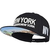 E BY ELIDAN 3D Embroidered New York Landmark Snapback Hat Black, Iconic NYC Landmark + Skyline De...