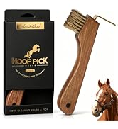 MAXIMILIAN 2-in-1 Solid Wood Horses Hoop Pick with Brush