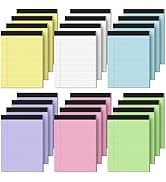 8.5 x 11 Legal Pads, Colored Legal Pads, Wide Ruled, 24 Pack Note Pads 8.5 x 11, Multicolor Perfo...