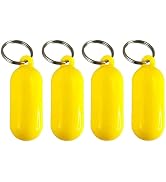 GANPUB 4 Pack Floating Keychains for Water Sports - High-Visibility Yellow Buoyant Key Rings with...