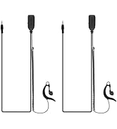Retevis RB48 Walkie-Talkie Earpiece with Mic 1 Pin 2.5mm, VOX, Coiled Cord, G-Shape Earhook, Comp...