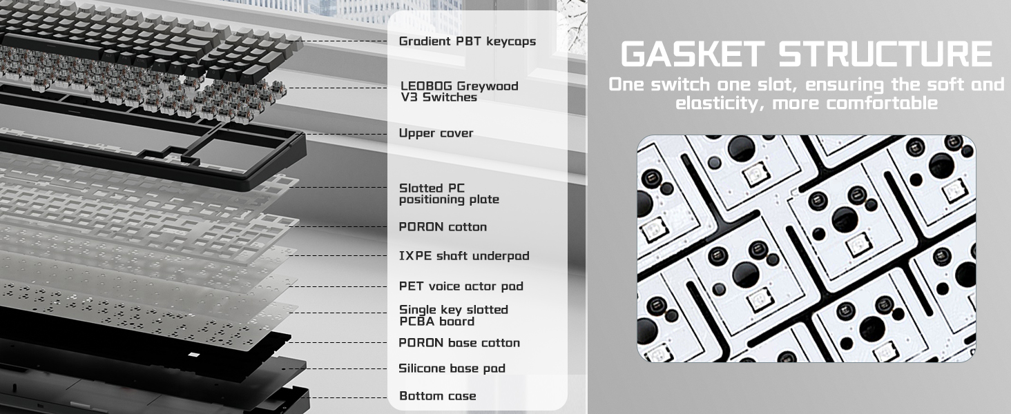 AULA F99 wireless mechanical keyboard Gasket Structure keyboard