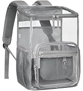 PACKISM Clear Backpack for School - 18 inch Flap Top Extra Large Heavy Duty Bookbag with Back Pad...