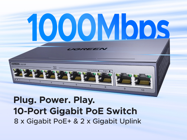 UGREEN Ethernet Switch 10-port PoE Switch