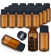 100Pcs 0.3Oz/10ml Brown Glass Vials with Screw Cap, Glass Sample Vial with PE Stopper, Leak-Proof...