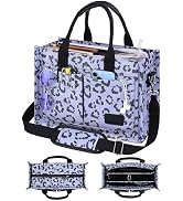 FIORETTO Canvas Tote Bag for Women with Zipper Closure & Individual Compartments for Work College...