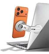 Jkoailiwi Magnetic Phone Holder for Laptop & Monitor, Foldable Hidden Side Mount, 360° Adjustable...