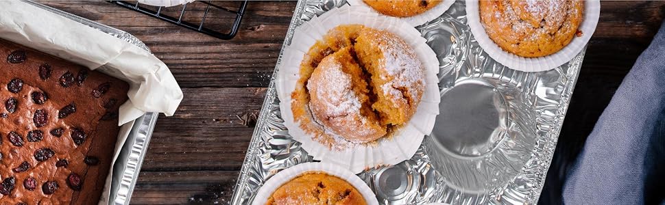 Glad, Disposable, Pie, Cookie, Aluminum, Pans, Cake, Baking, Roasting, Cupcakes, Muffin