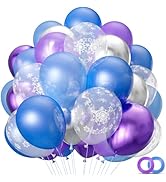 68Pcs Purple and Blue Party Balloons Kit 12 Inch Pearl Light Blue Metallic Purple Silver Snowflak...